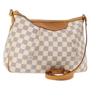LOUIS VUITTON Damier Azur Siracusa PM Shoulder Bag N41113 LV Auth BA6689